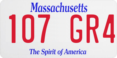MA license plate 107GR4