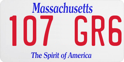 MA license plate 107GR6