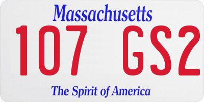MA license plate 107GS2