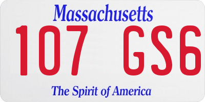 MA license plate 107GS6
