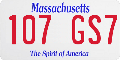MA license plate 107GS7
