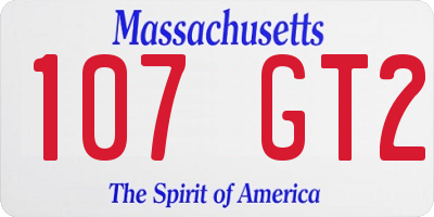 MA license plate 107GT2