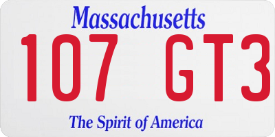MA license plate 107GT3