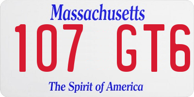 MA license plate 107GT6
