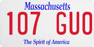 MA license plate 107GU0