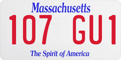 MA license plate 107GU1