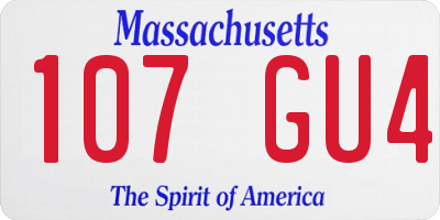 MA license plate 107GU4