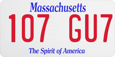 MA license plate 107GU7