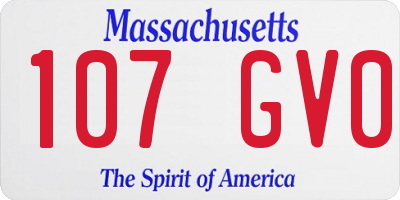 MA license plate 107GV0