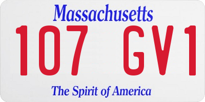 MA license plate 107GV1