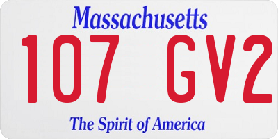 MA license plate 107GV2