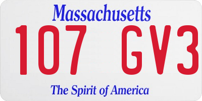 MA license plate 107GV3