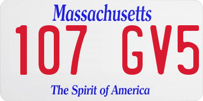 MA license plate 107GV5
