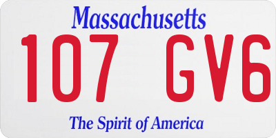 MA license plate 107GV6