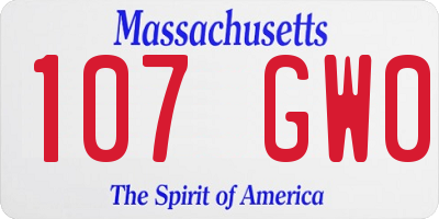 MA license plate 107GW0