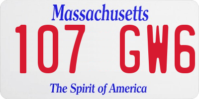 MA license plate 107GW6