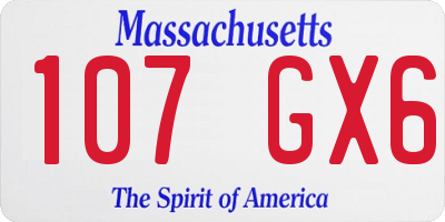MA license plate 107GX6