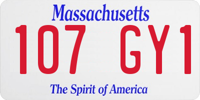 MA license plate 107GY1