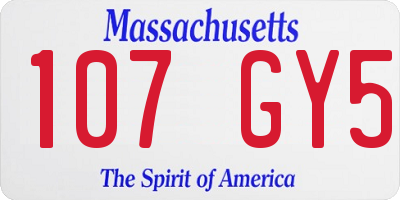 MA license plate 107GY5