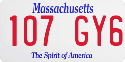 MA license plate 107GY6