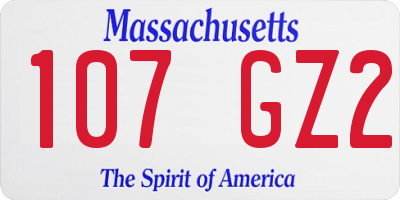 MA license plate 107GZ2