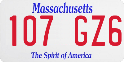 MA license plate 107GZ6