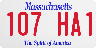 MA license plate 107HA1