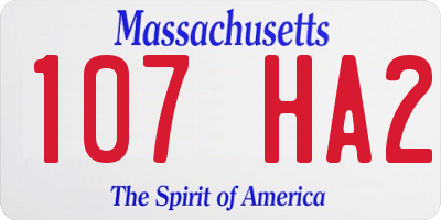 MA license plate 107HA2