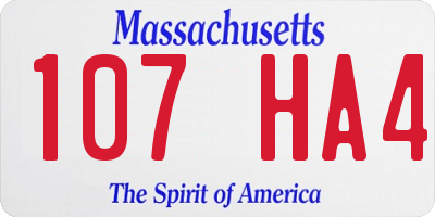 MA license plate 107HA4