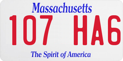 MA license plate 107HA6