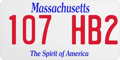 MA license plate 107HB2