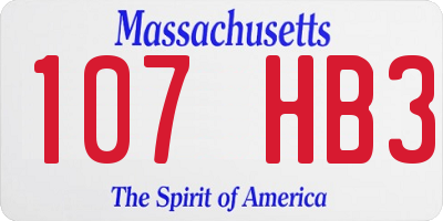 MA license plate 107HB3