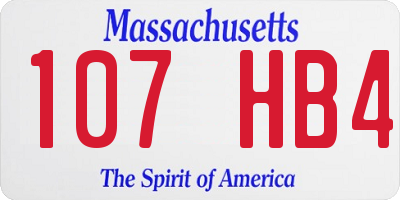 MA license plate 107HB4