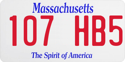 MA license plate 107HB5