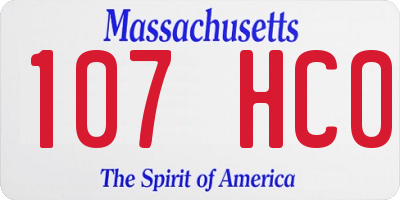MA license plate 107HC0