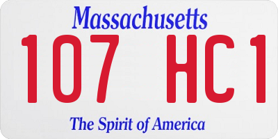 MA license plate 107HC1