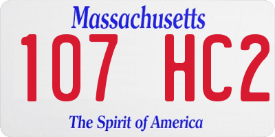 MA license plate 107HC2