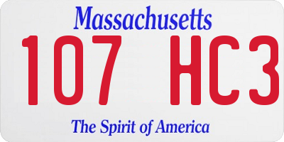 MA license plate 107HC3