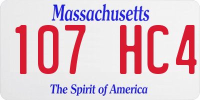 MA license plate 107HC4