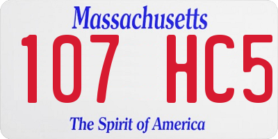 MA license plate 107HC5
