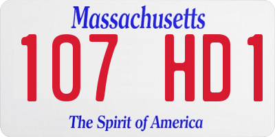 MA license plate 107HD1