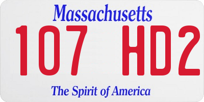 MA license plate 107HD2