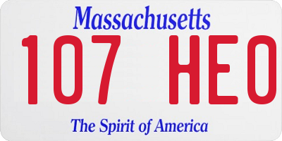 MA license plate 107HE0