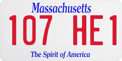 MA license plate 107HE1