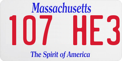 MA license plate 107HE3