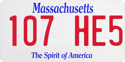 MA license plate 107HE5