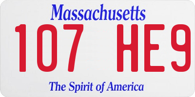 MA license plate 107HE9