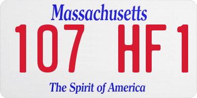 MA license plate 107HF1
