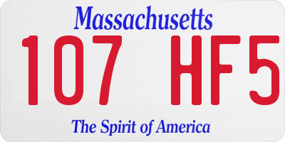 MA license plate 107HF5