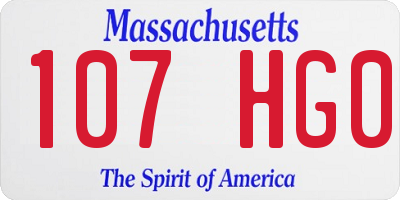 MA license plate 107HG0